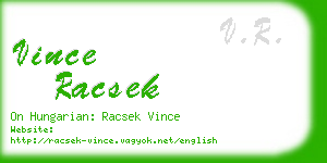 vince racsek business card